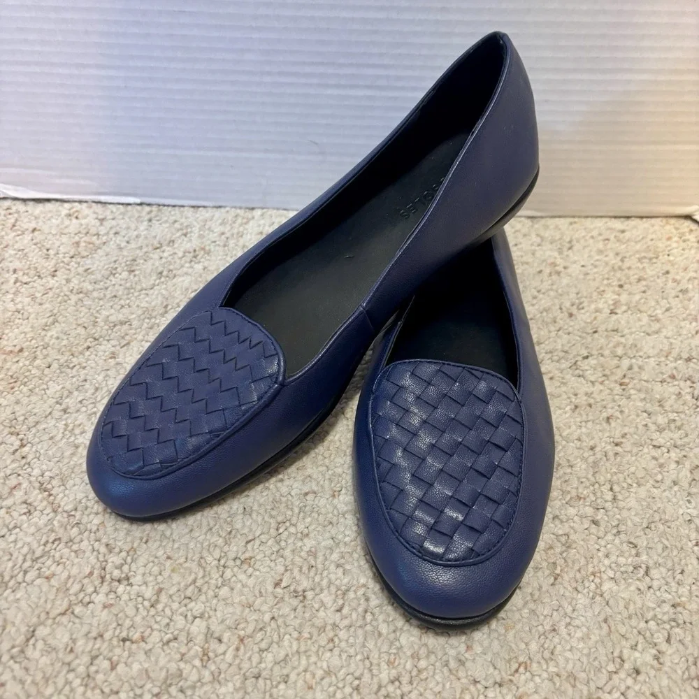 Aerosoles Women's Brielle Loafer Flats Size 10 M Navy Blue Woven Top Comfort - Picture 1 of 8